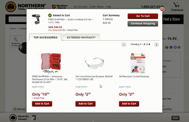 Screenshot of Cross-Selling