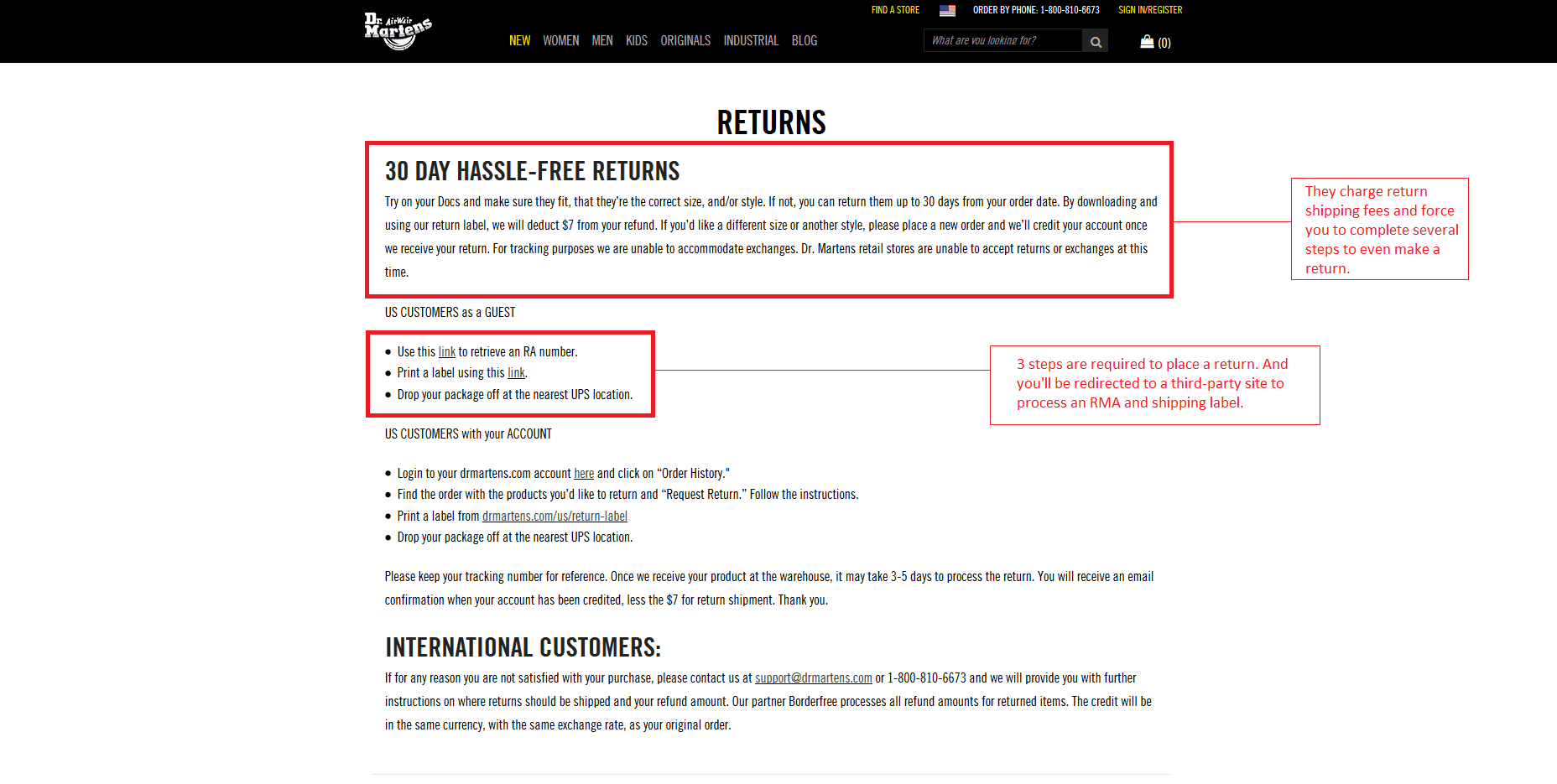 doc martens return policy