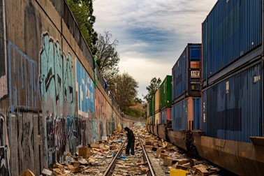 (Sights like this are becoming commonplace as crime runs rampant on L.A. railways - Photo credit to NY Times)
