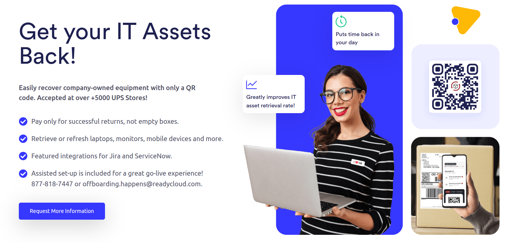 Still relying on boxes, labels, address checks, and repeated follow-ups? ReadyCloud’s equipment return software gives HR and IT teams a faster way to recover laptops, monitors, mobile devices, and other company-owned hardware.