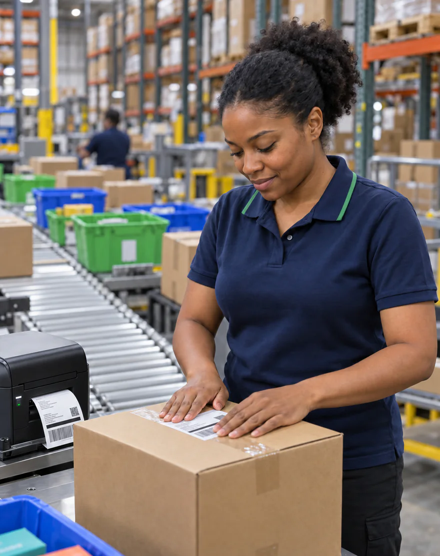 ReadyShipper ecommerce shipping software being used by someone in the warehouse to ship order